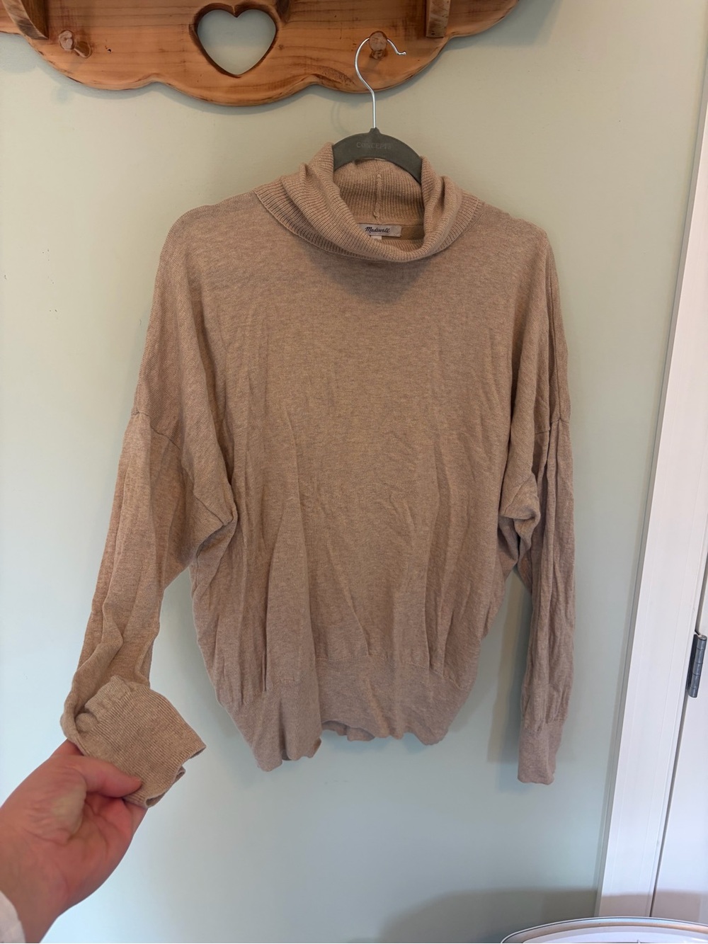 Madewell XL Light Brown Turtleneck top wool/ cotton blend